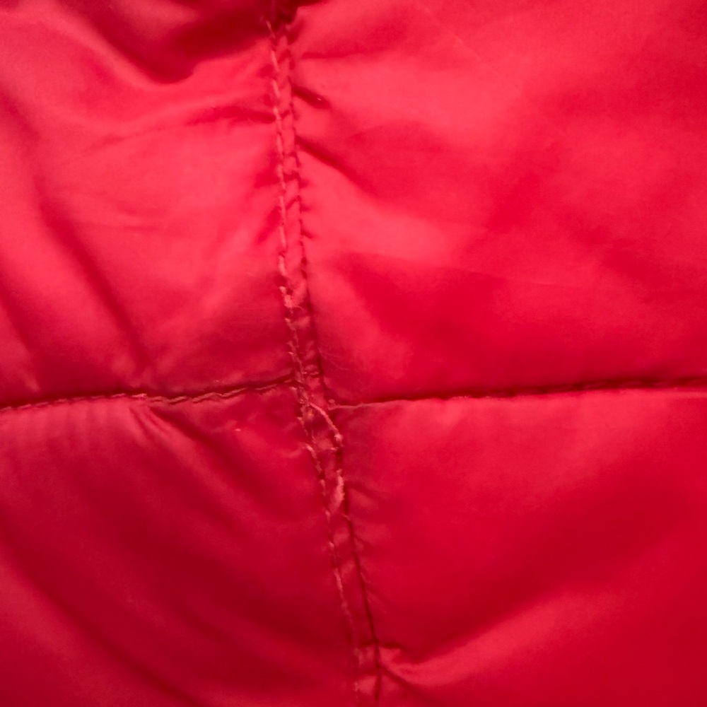 Kids Lands End Reversible Insulated Fleece Winter Jacket Red Puffy Jacket 10-12 - Picture 8 of 12